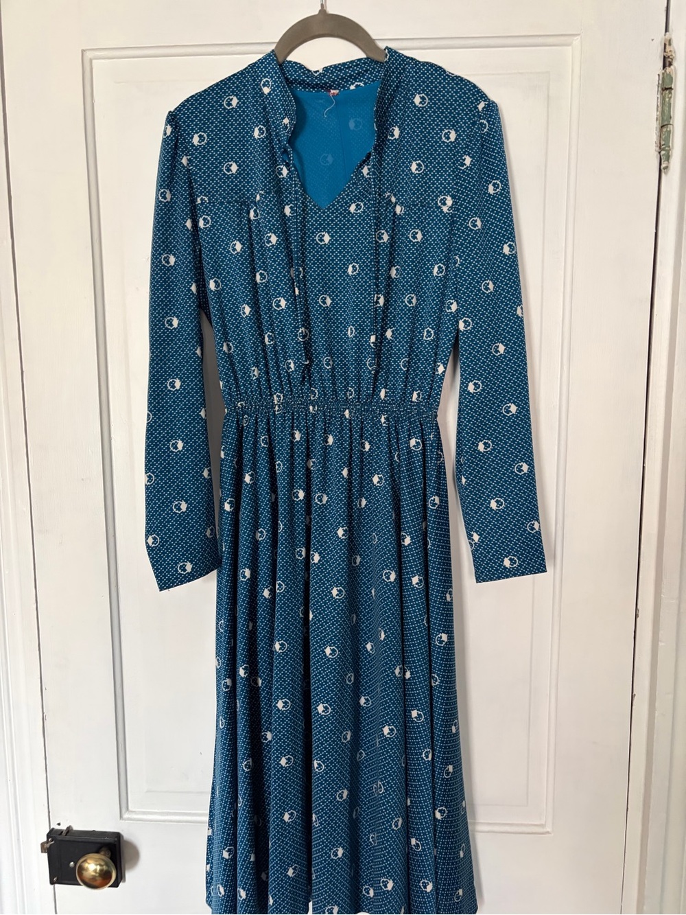 Vintage Patterned Midi Prairie Dress